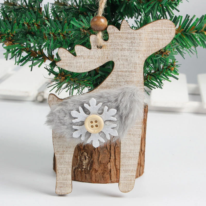 Navidad деревянные флисовые орнаменты, Деревенское украшение для рождественской елки, украшение для рождественской елки, домашний Рождественский Декор