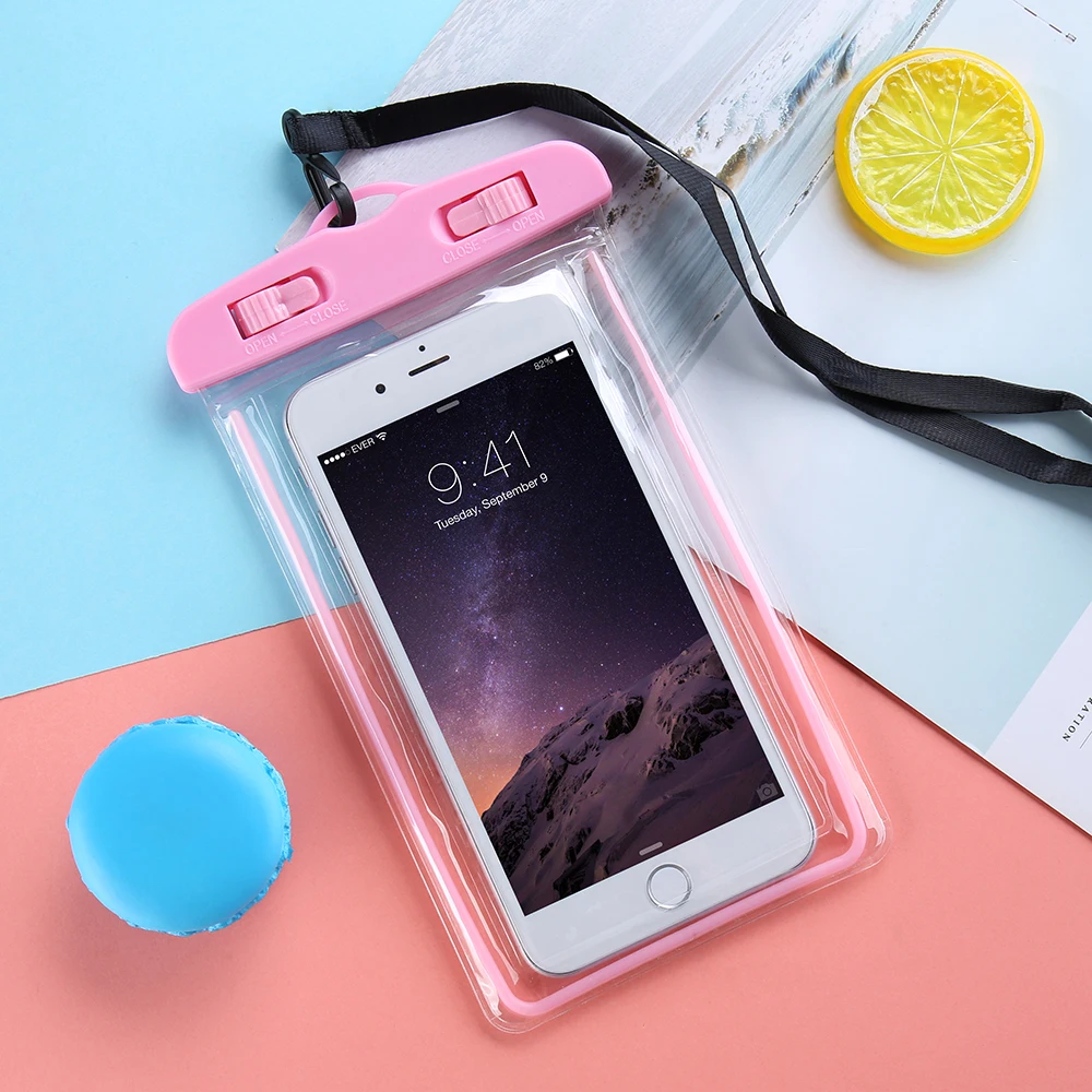 Розовый Чехол KISS водонепроницаемый чехол для Xiao mi 8 mi 9 8 A2 Lite Lu mi nous подводный чехол для телефона для Red mi Note 7 5 6 Pro водонепроницаемая сумка - Цвет: Розовый