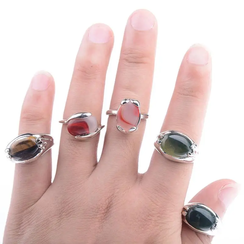 Женское кольцо из натурального камня с цирконием Смешанная форма аксессуары для