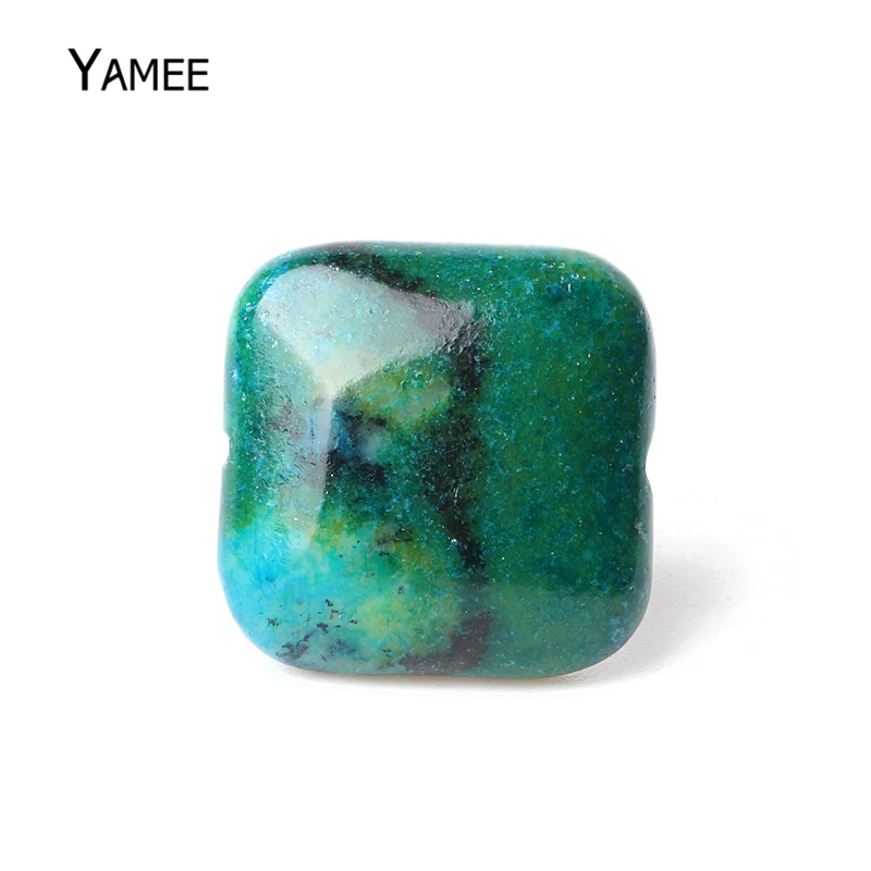 

10PCS 20*20mm Square Green Lapis Lazuli Loose Beads Natural Stones Making Craft Necklace&Bracelet DIY Charm Jewelry Finding