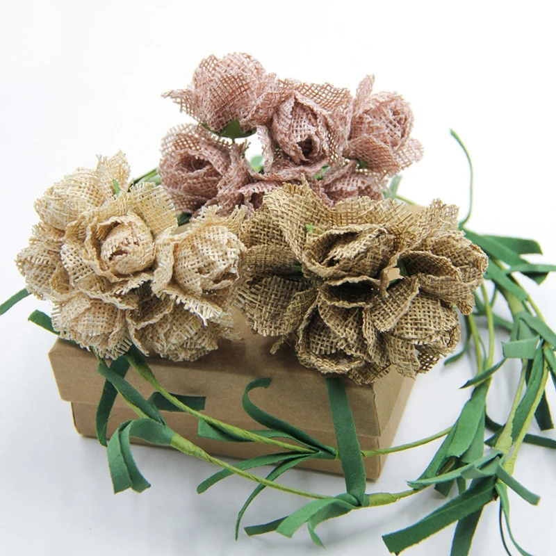 Искусственный джут искусственные цветы 6 шт.|flower bouquet|fake flowersfor bouquets |