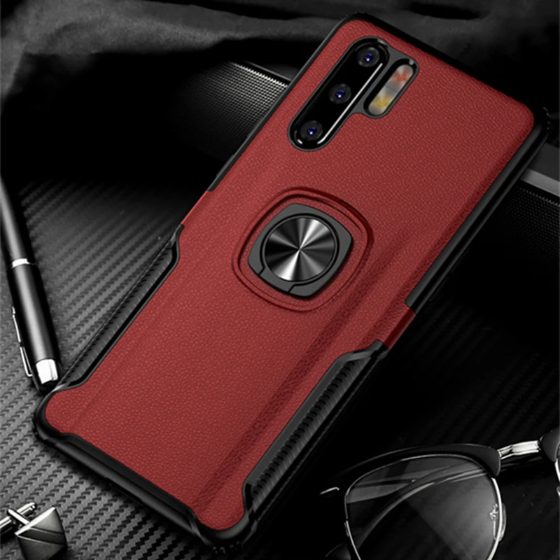 Защитный чехол с кожаной текстурой для Huawei P30 Pro P20 Lite P Smart 2019 из ТПУ магнитным