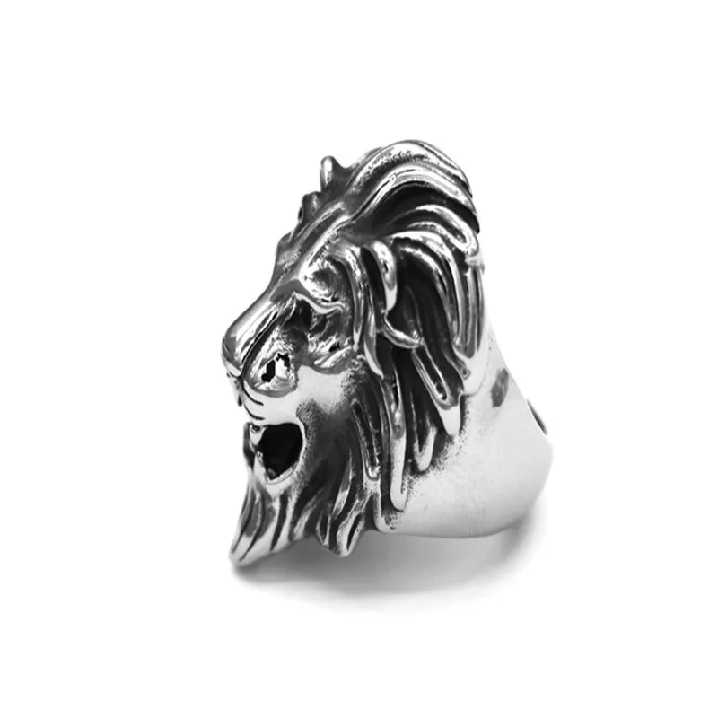 Men Vintage Domineering Tiger Lion Head Carving Finger Ring Punk Jewelry Gift | Украшения и аксессуары