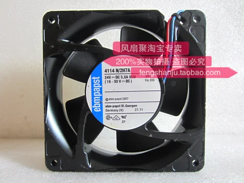 Оригинальный вентилятор в алюминиевой раме с большим объемом воздуха 4114N/2H7A 12038 24V