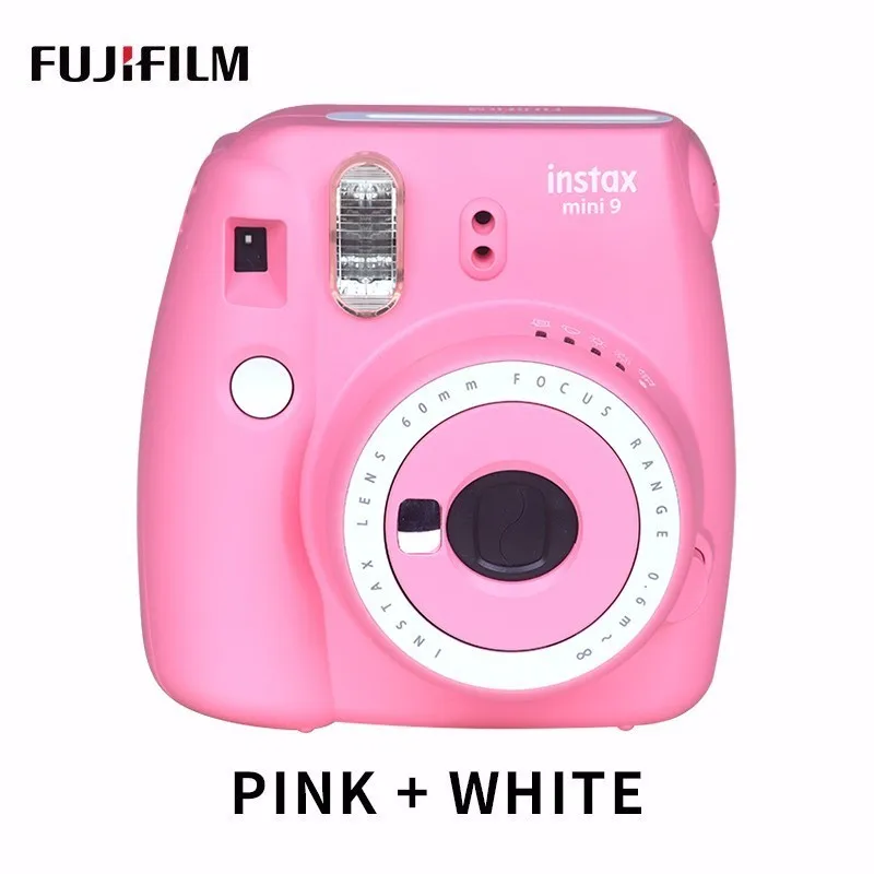 Fujifilm Instax Mini 9 Бесплатный подарок фото камера FilmPhoto камера в 6 цветов Блокировка мгновенная фото камера - Цвет: PinkWhite