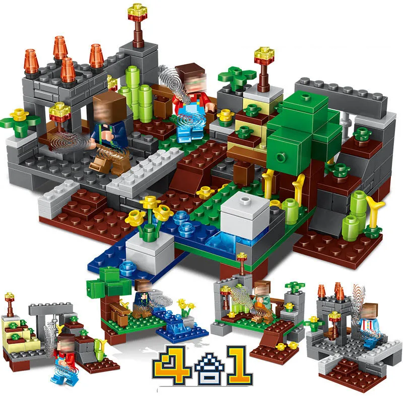 296 шт 4 в 1 город Хранитель детские игрушки Совместимые Legoingly minecraft сборные блоки