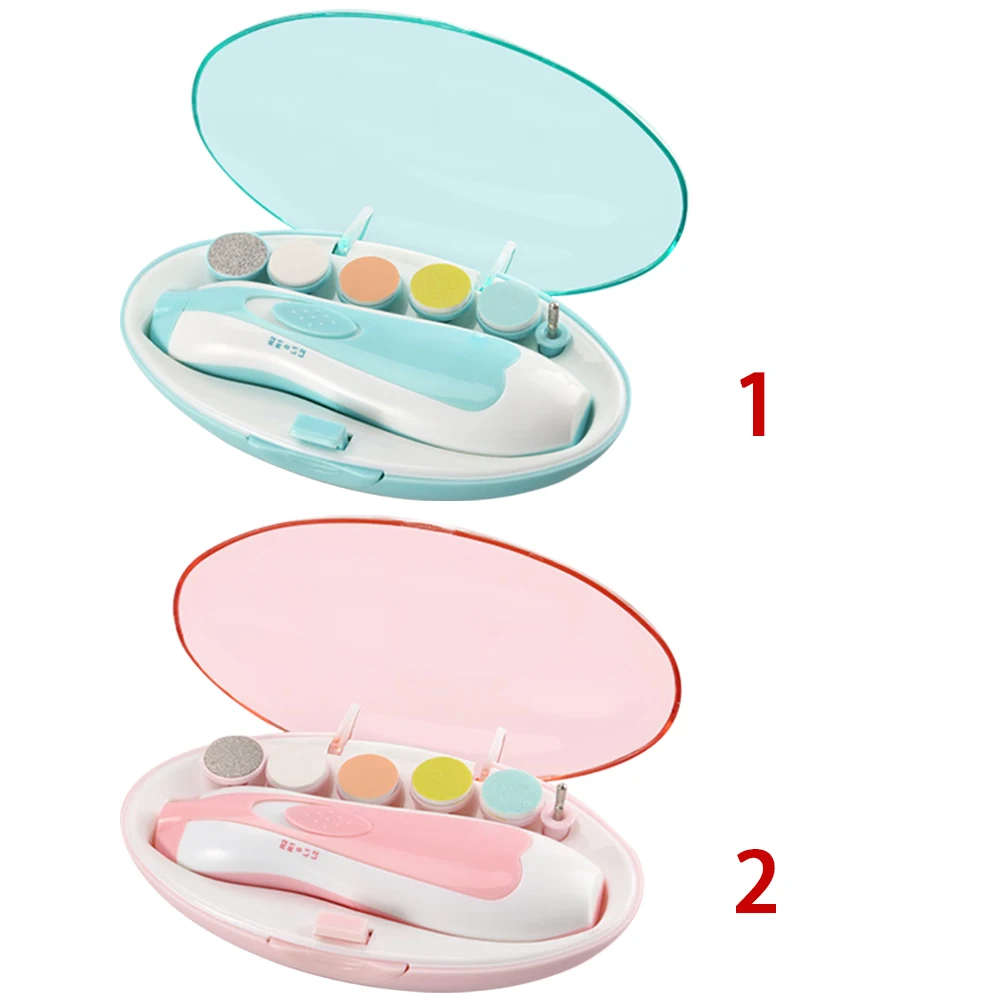 Eco-friendly Silent Nail Polisher Simple Operation Electric Safe Trimmer Clippers Kit 360° Rotation UV For Baby 2 Colors | Красота и