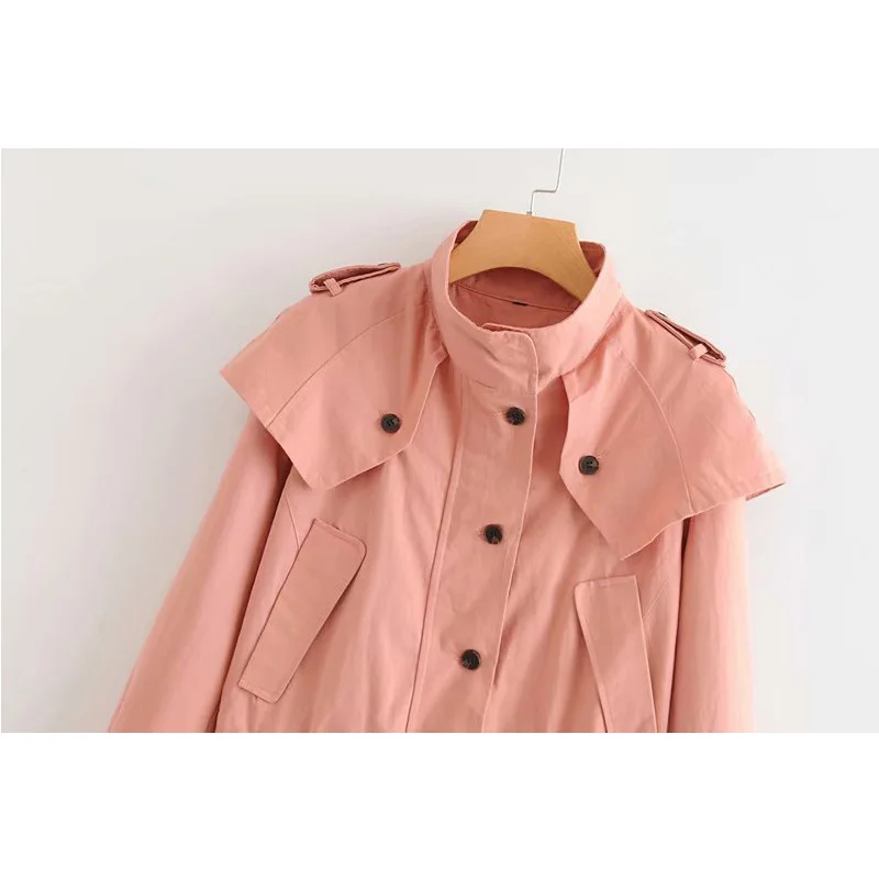 LTD1198297 ELYB Новые однотонные куртки Женский плащ пальто леди стенд однобортный