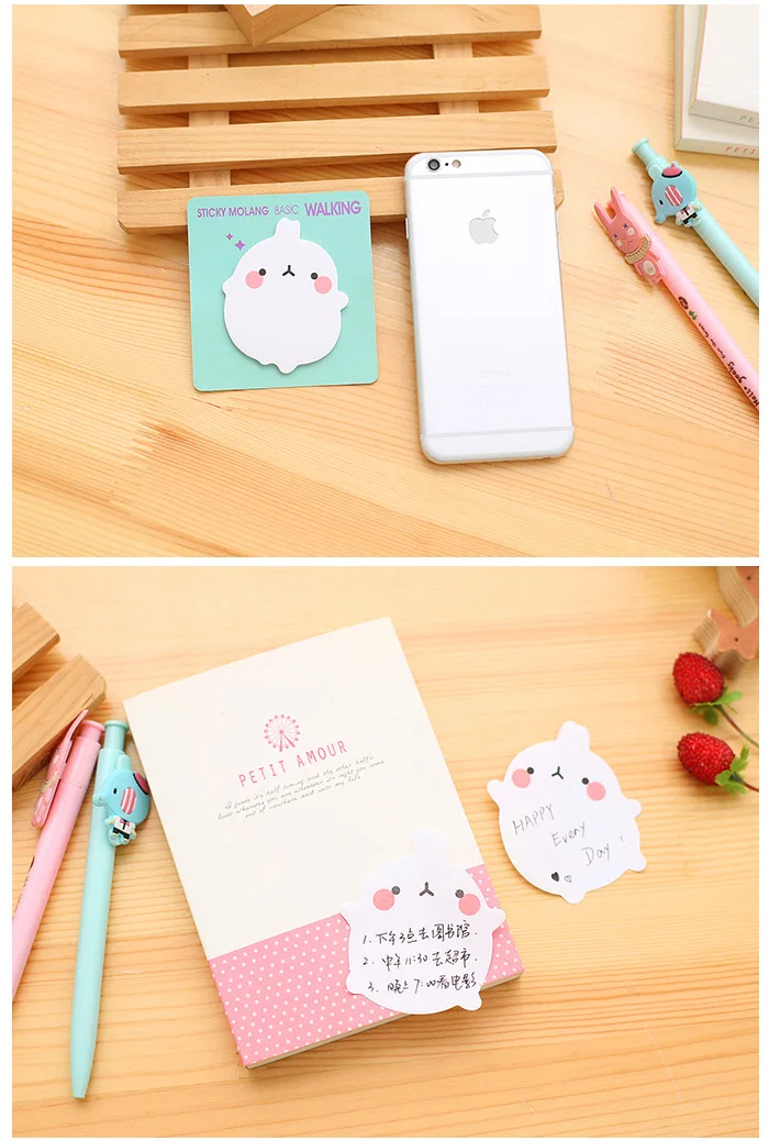Molang Rabbit N Times Набор стикеров для заметок мультяшная Закладка канцелярская этикетка стикеры школьные принадлежности блокнот escolar