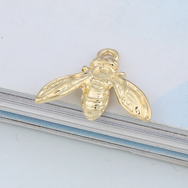 Европейские серьги подвески в виде пчелы 5 шт. подвеска из золотого сплава для