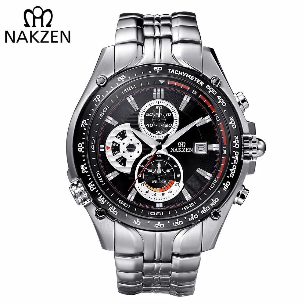NAKZEN мужские наручные часы Спортивные Светящиеся Мужские кварцевые