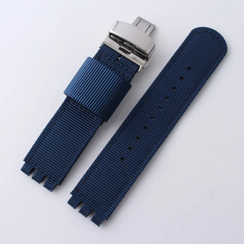 Модный Полосатый нейлоновый ремешок 17мм19мм для SWATCH YGS/YAS/YLS/YCS/SUO цветные спортивные Ремешки для наручных часов водонепроницаемые и пот