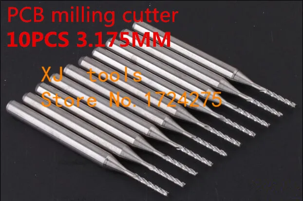 

10PCS 3.175*3.175mm CNC machine Engraving Edge Cutter,solid carbide PCB End Mill,PCB corn milling cutter,Mini Milling cutter bit