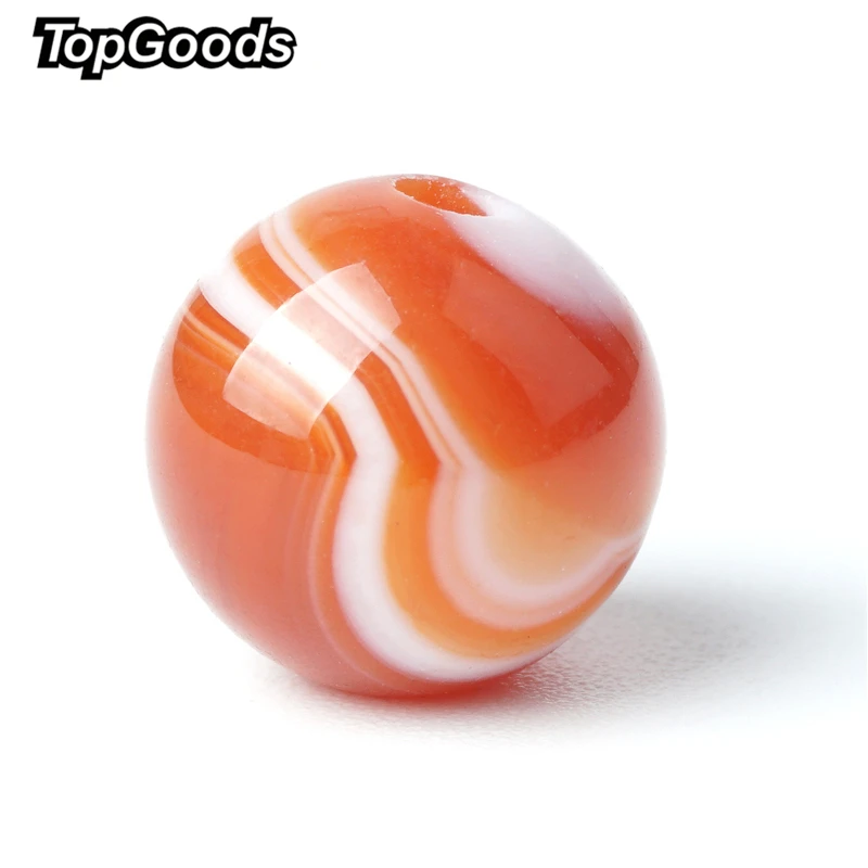 TopGoods Круглые Бусины Из Натурального Красного полосатого агата карнелианового