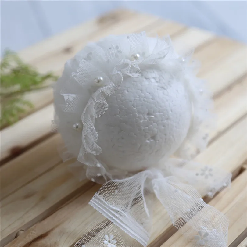 Baby Gril Lace Hat Newborn Photograohy Props Hand Sewing pearl Bonnet Photo | Детская одежда и обувь