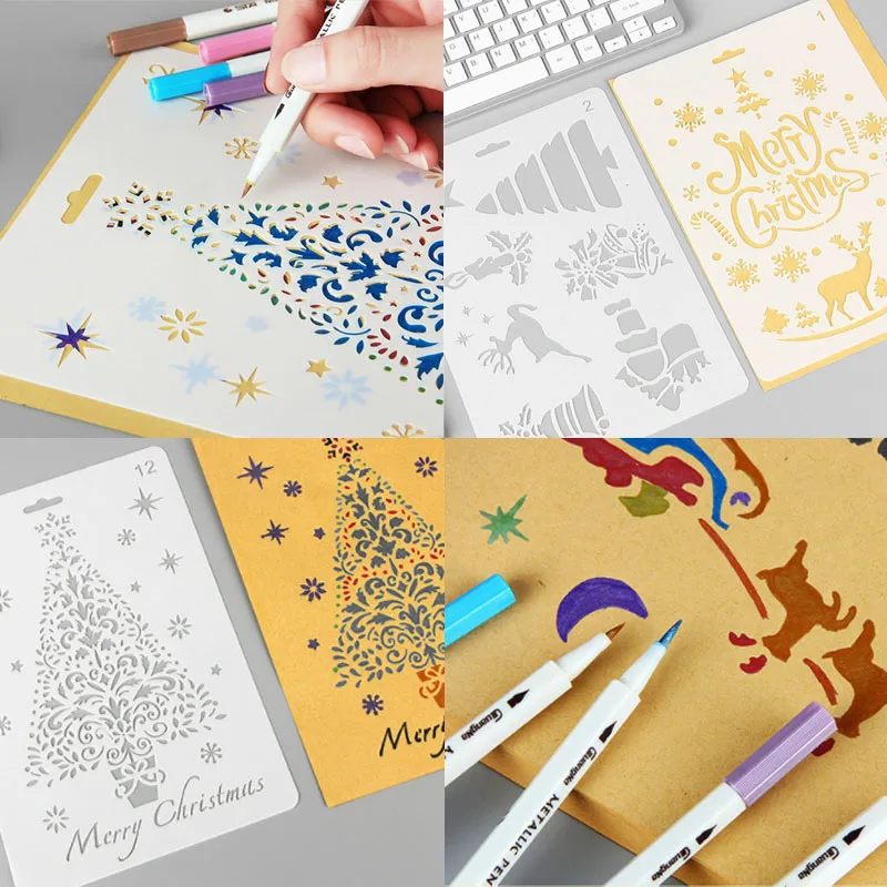 Ручной фотоальбом PP для рисования рождественские шаблоны школьные развивающие
