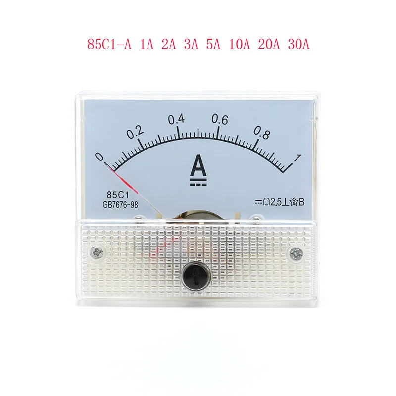 85C1 A DC Аналоговый амперметр измерительный прибор с панелью Ameter 1A 2A 3A 5A 10A 20A