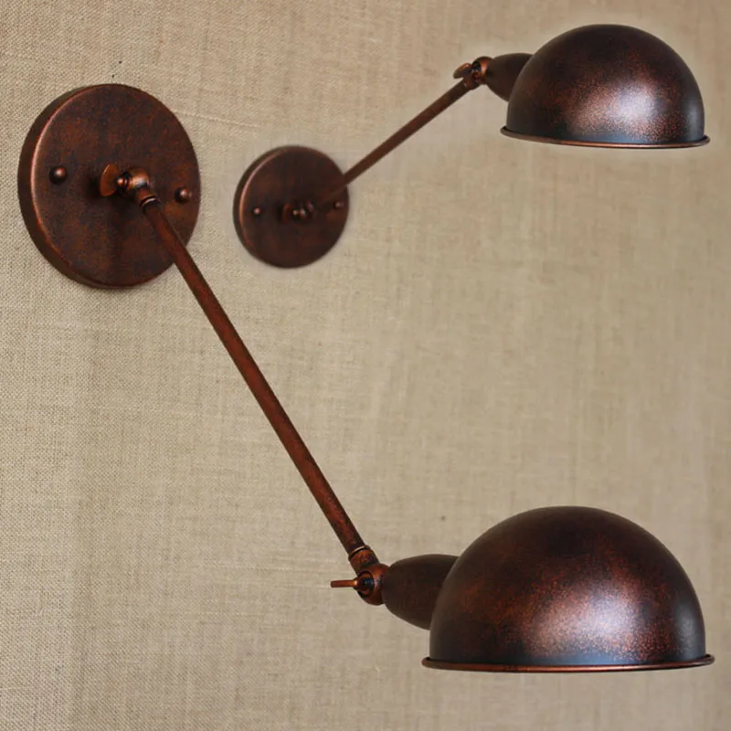 Винтажная настенная лампа в стиле ретро лофт коричневый металлический