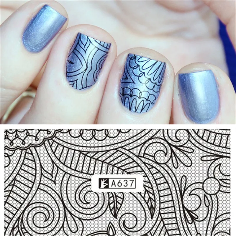 1 Sheet Arabesque Totem Nail Art Water Decals Transfer Sticker | Красота и здоровье