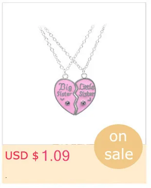 2pcs/set Heart Mother Daughter Cubic Zirconia Necklace Crystal Heart Shaped Pendant Necklace Mothers Day Chrismas Gifts For Mom