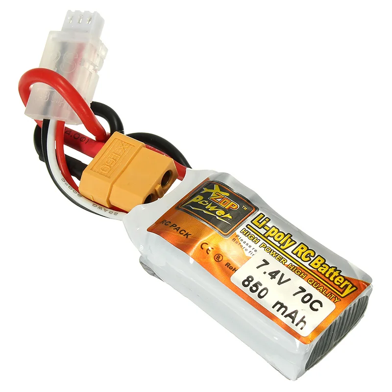 Аккумуляторная Lipo батарея ZOP Power 7 4 В 850 мАч 70C 2S XT60 разъем для модели RC | Игрушки и