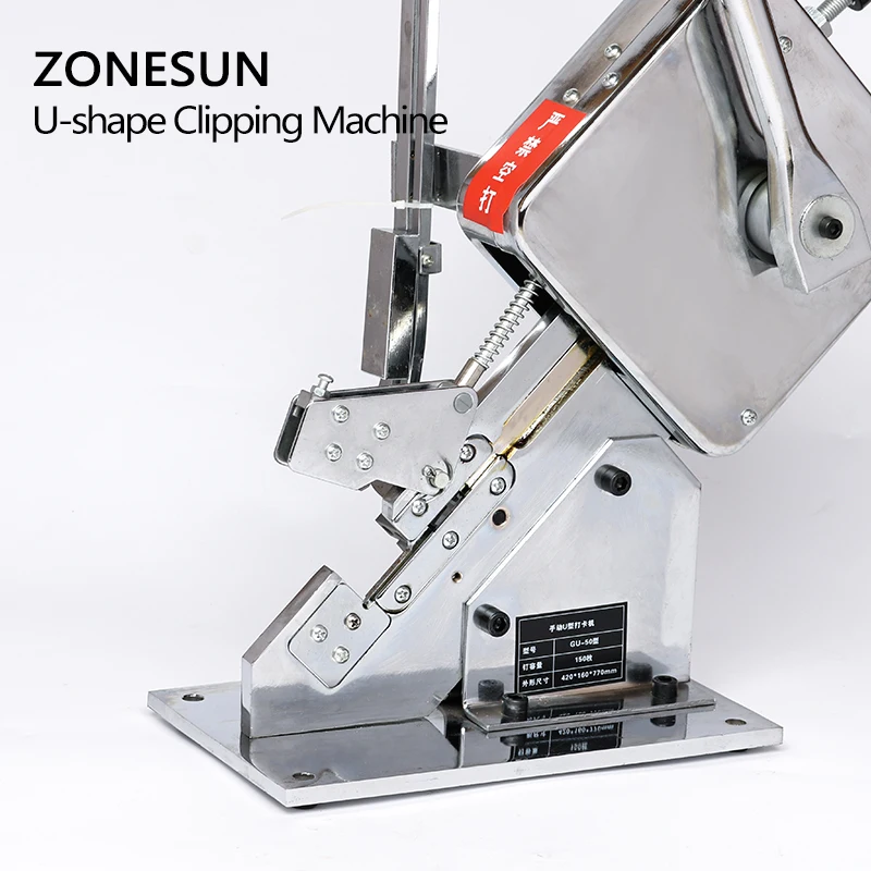 ZONESUN клиппинг машина ручной u-образный клиппер для сосисок Производитель Супермаркет затягивающая машина с 1 коробкой u-образных пряжек
