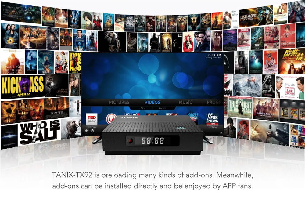 Оригинальный Tanix TX92 ТВ Box Amlogic S912 Восьмиядерный Bluetooth Android 7 1 телеприставки 3 + 32 г 5 Wi