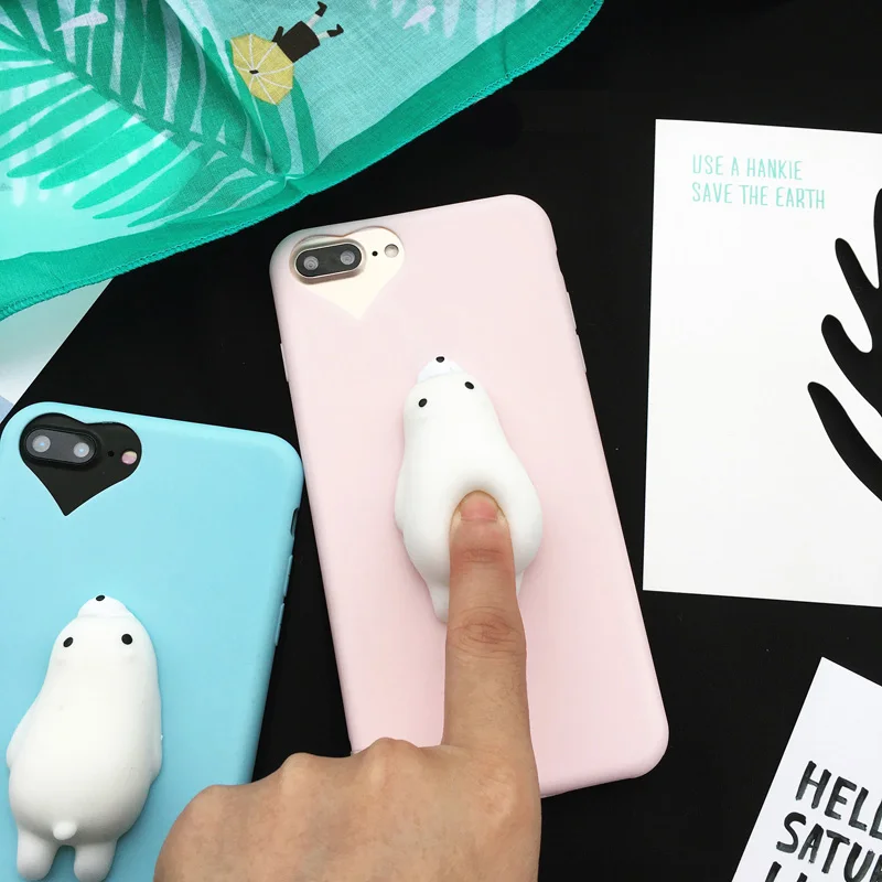 Lemonlan милый 3D котик уплотнение для iPhone 7 7Plus Мягкий Медведь телефон чехол для iPhone 6 6S Plus 5 5S SE Capa Fundas мультфильм мягкое покрытие