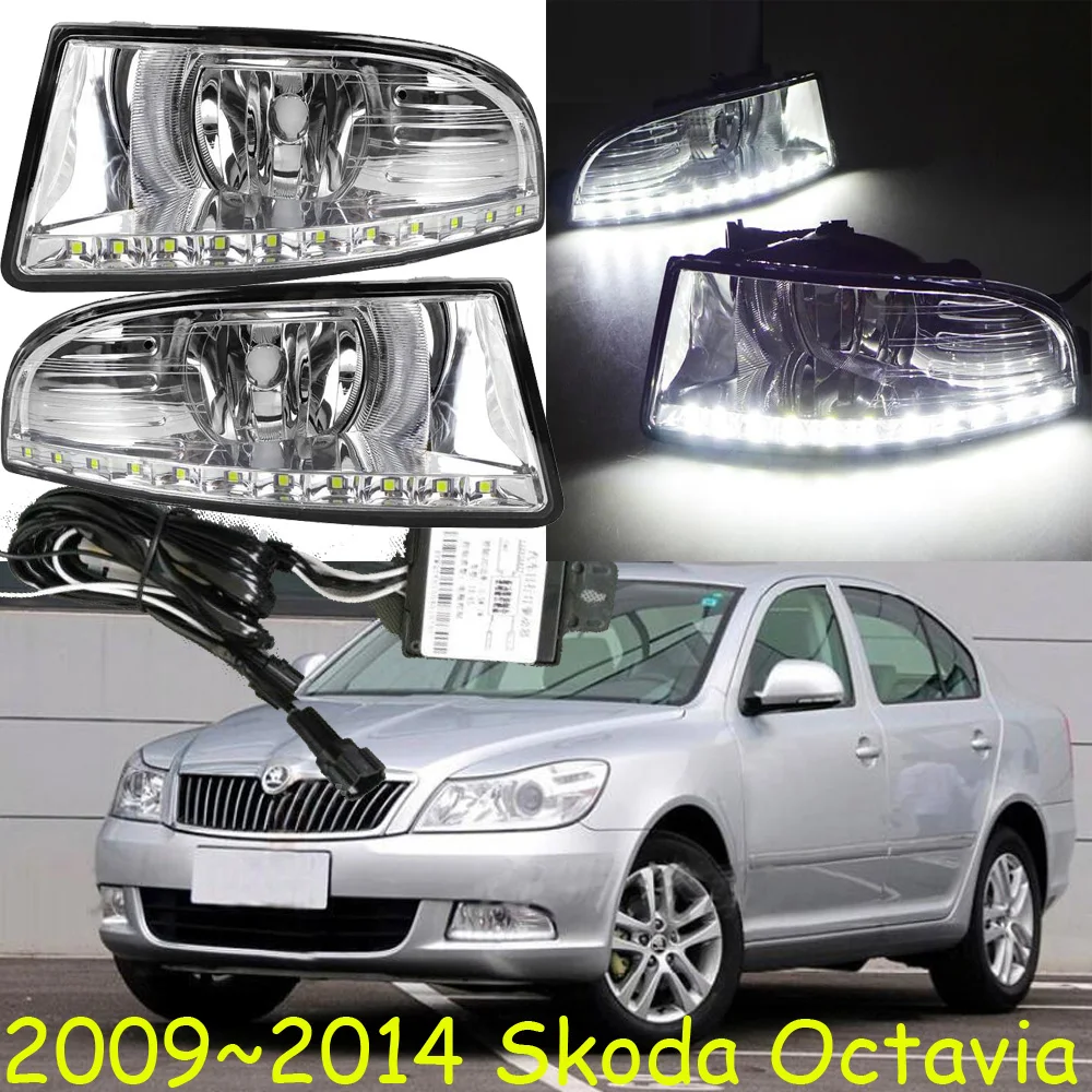2009 ~ 2014/2017 2019y налобный фонарь для Skoda Octavia Дневной светильник автомобильные