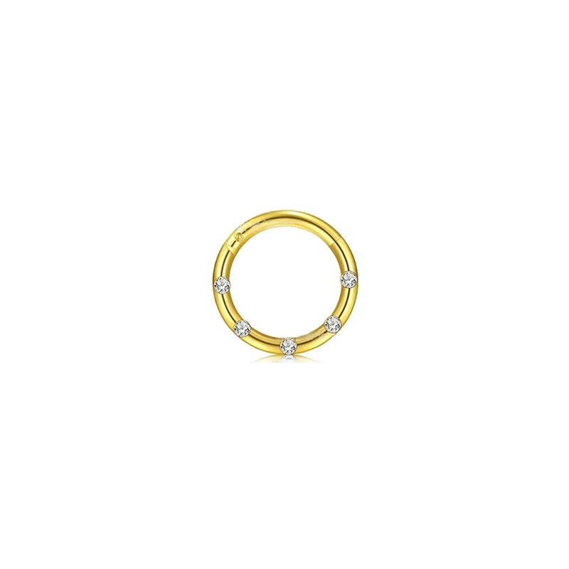 NO 1 Gold 1 шт., 16 г, стальное кольцо, кольца для носа, пирсинг в форме ушек, кольцо для носа, пирсинг, зажим для пирсинга, пирсинг, ювелирные изделия для тела - Окраска металла: NO 1 Gold