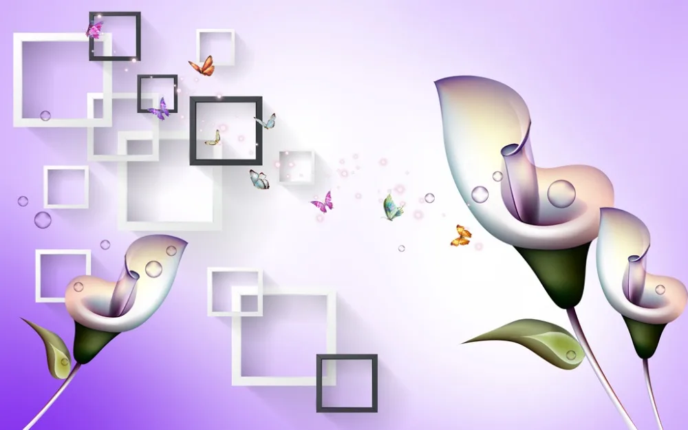 

Photo Custom any size purple flower 3d curtains living room window home decor decoration