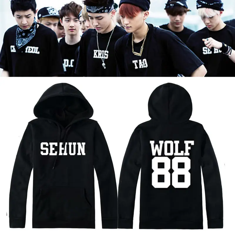 KPOP EXO XOXO KISS & HUG волк в первый год 88 KRIS XIUMIN LUHAN LAY CHEN TAO D.O. SUHO BAEKHYUN CHANYEOL KAI Толстовка