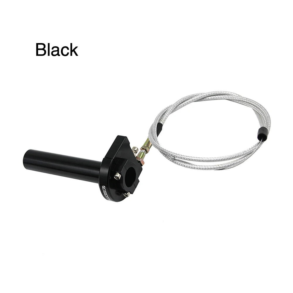 Черный Sclmotos-7/8" Motorcycle Throttle Twist Grips 22mm CNC Aluminum Grip+Cable Accelerator Moped Scooter Dirt Bike Refit Part Race - Цвет: Черный
