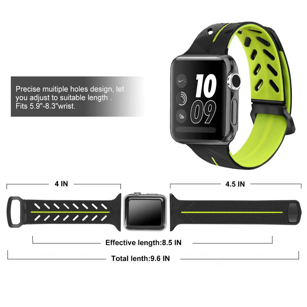 Силиконовый ремешок для наручных часов Apple Watch 38 мм браслет аpple резиновые iwatch 3/2/1 42