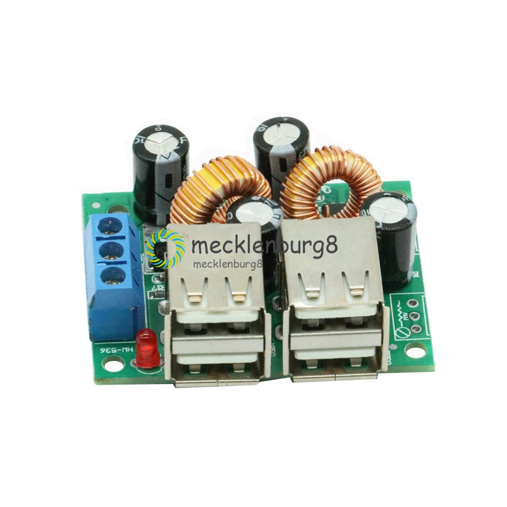 4 USB порт понижающий источник питания конвертер плата модуль A5268 DC 12V 24V 40V до 5V 5A для