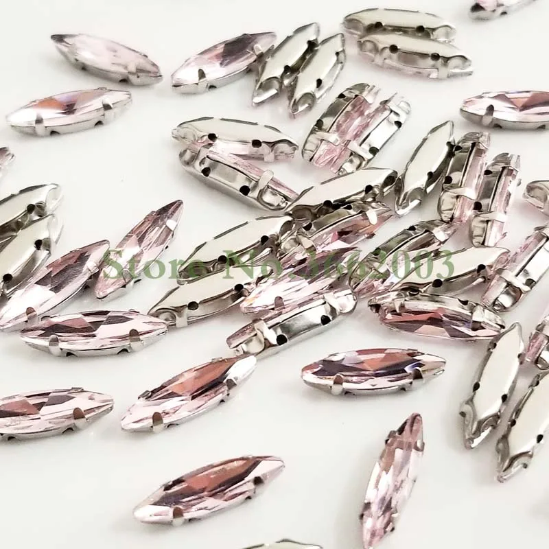Стеклянные стразы в форме конский глаз с отверстиями 4x15 мм|crystal sew on|crystal sewingsew on |