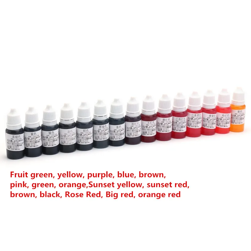 Пигмент 15 шт./компл. 10 мл цветов для эпоксидной смолы блестящий пигмент