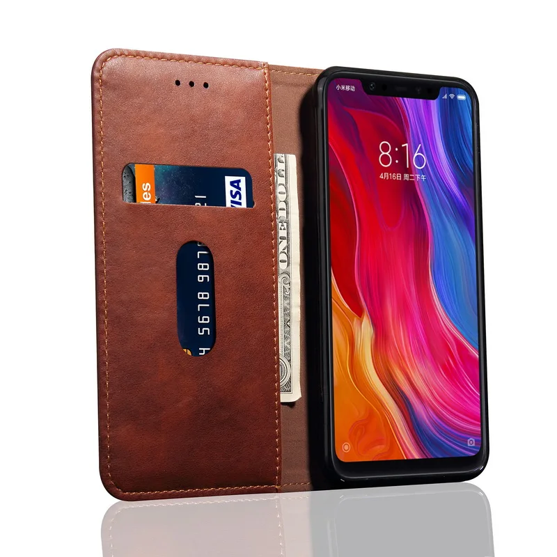 Чехол-бумажник из искусственной кожи для Xiao mi PocoPhone F1 mi 8 Lite A1 A2 5X 6X откидной Чехол-книжка с отделением для карт чехол для Xiao mi 8 SE