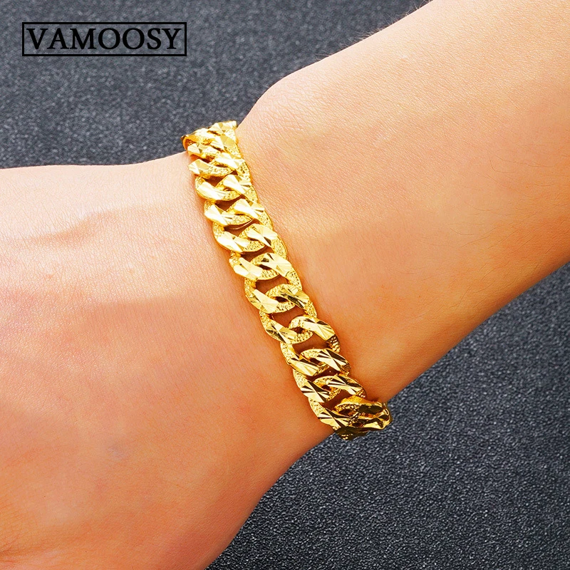 Роскошный браслет 24 к золотого цвета мужской мужские ювелирные браслеты подарок