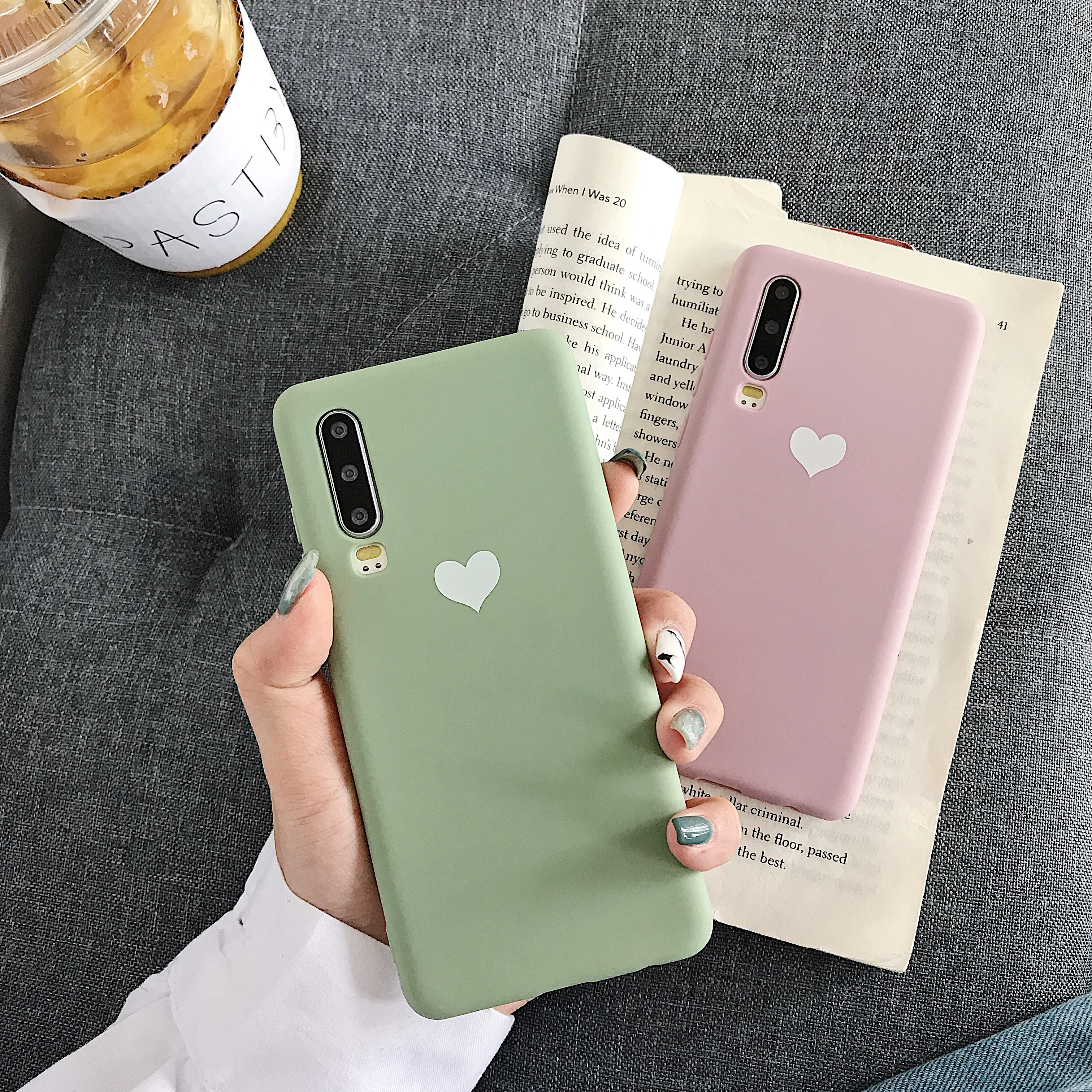 KISSCASE Световой Сердце Любви чехол для huawei Коврики 20Pro P20 Pro P30 про милый конфетного
