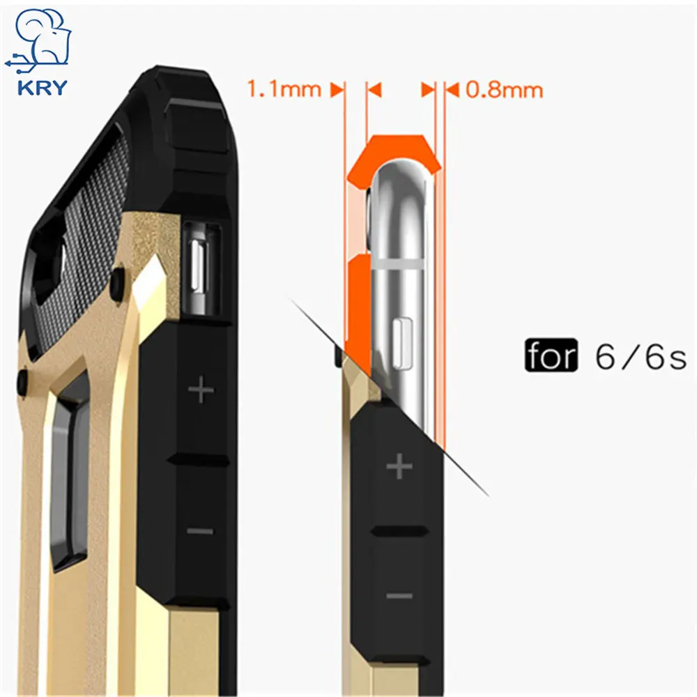 KRY Silicone Soft TPU Phone Cases For iPhone 6 Case Plus PC Plastic Dual Cover 6S Capa Coque |