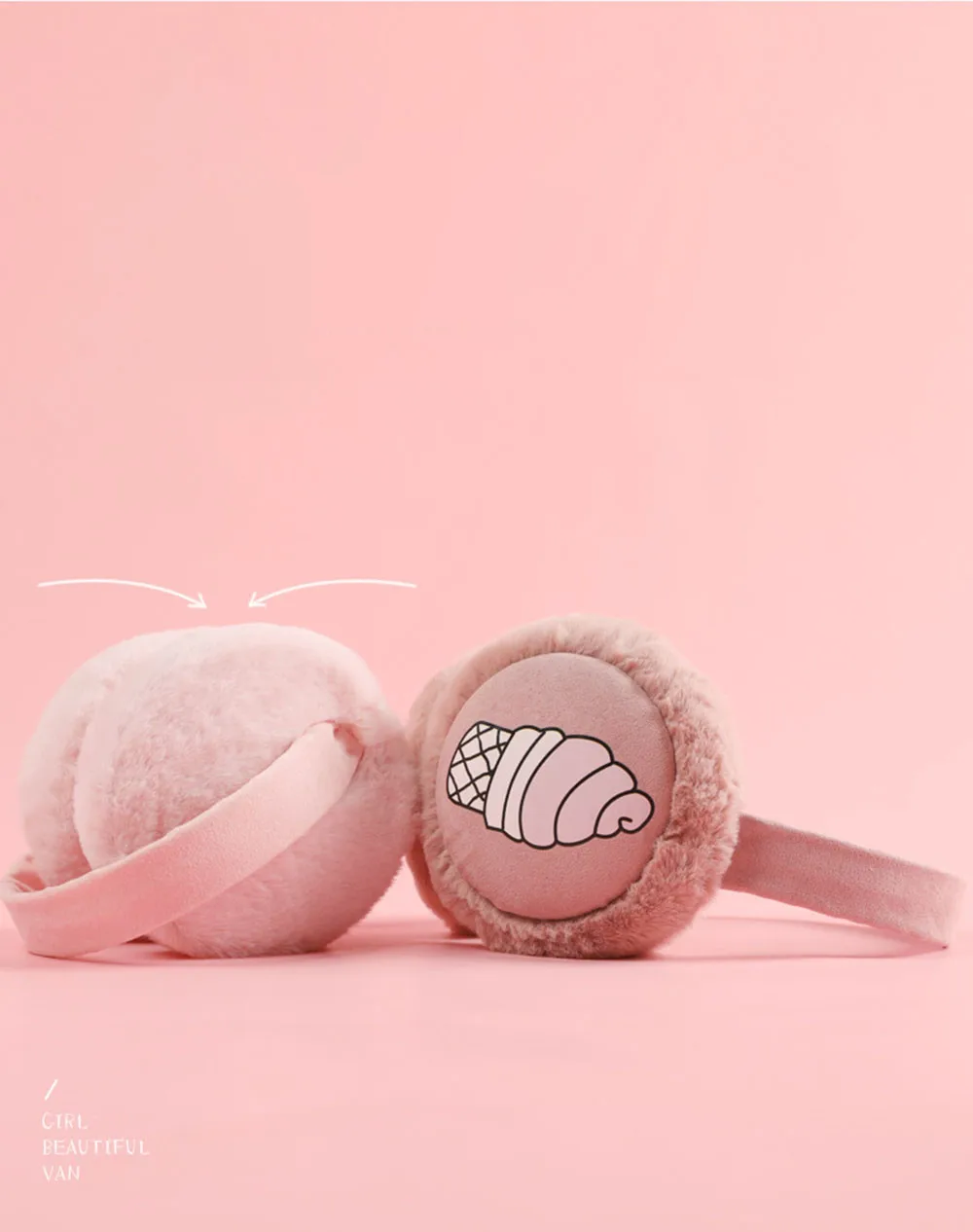 Женские модные теплые зимние плюшевые наушники с милыми мультяшными принтами