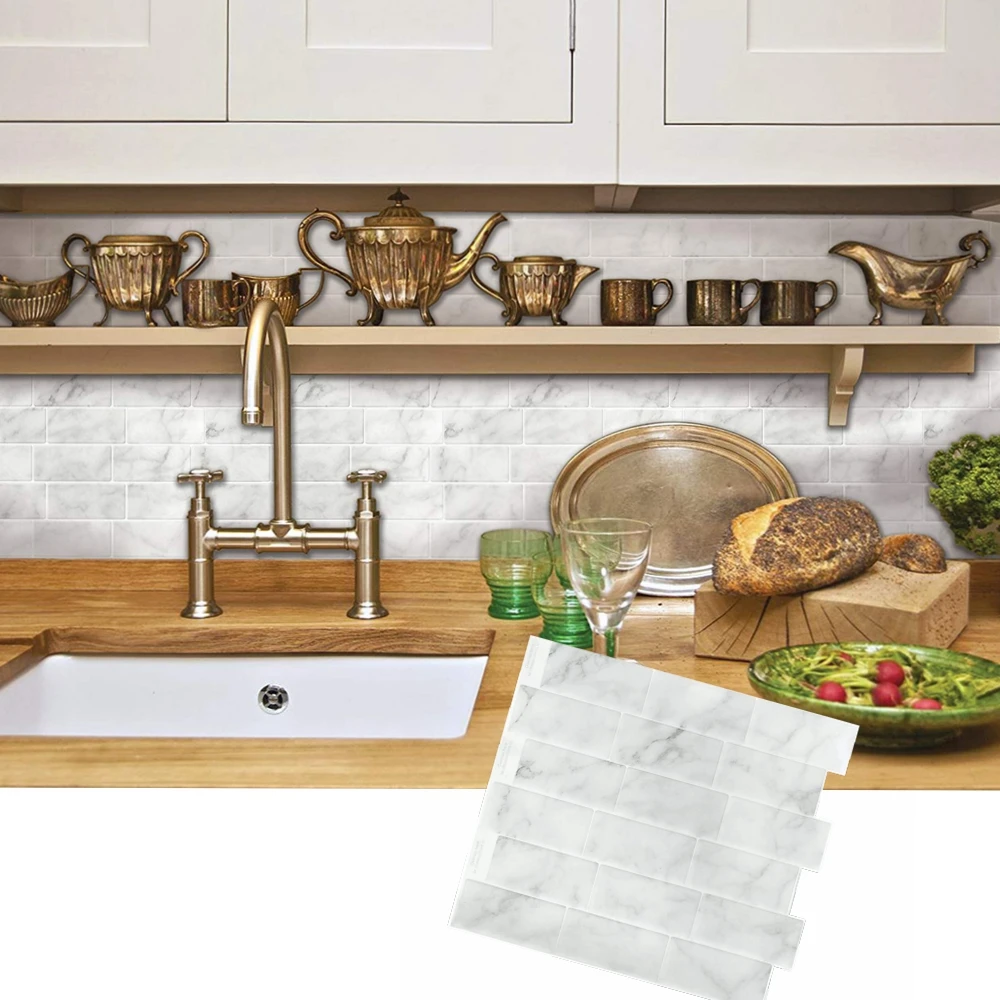 Яркая плитка мраморный камень самоклеящаяся 3D Водонепроницаемая обои