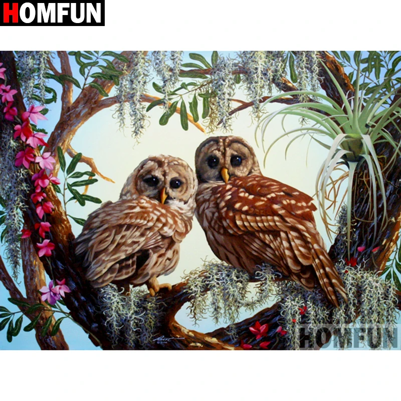 HOMFUN алмазная живопись вышивка крестиком &quotживотное сова&quot полный кристалл