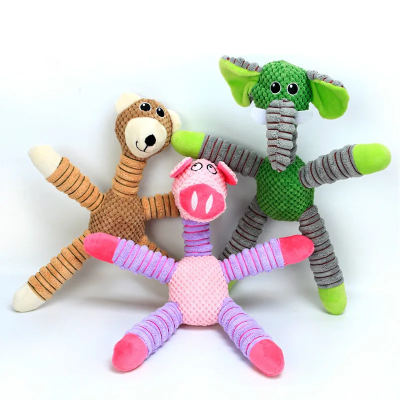 Милая свинья медведь слон щенок игрушки пищащие для домашних животных зубная