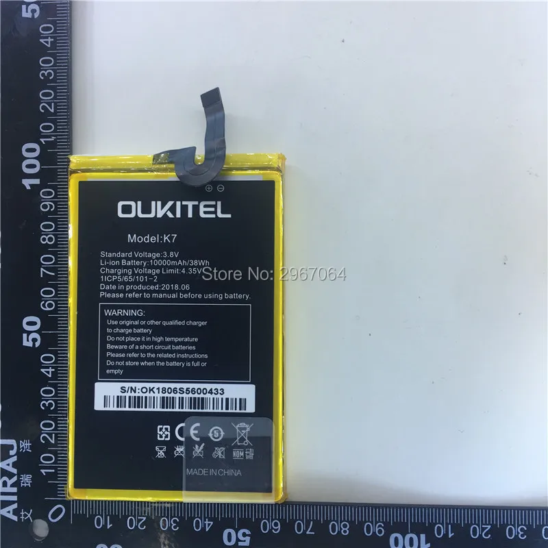 100% Оригинальная батарея для OUKITEL K7 10000 мАч длительное время работы в режиме