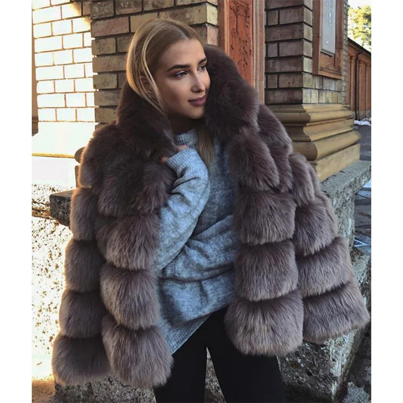 Новое женское элегантное пальто из искусственного меха, модное зимнее повседневное теплое роскошное пальто из искусственного меха, пушистые пальто, женская куртка с капюшоном, пальто, A-034