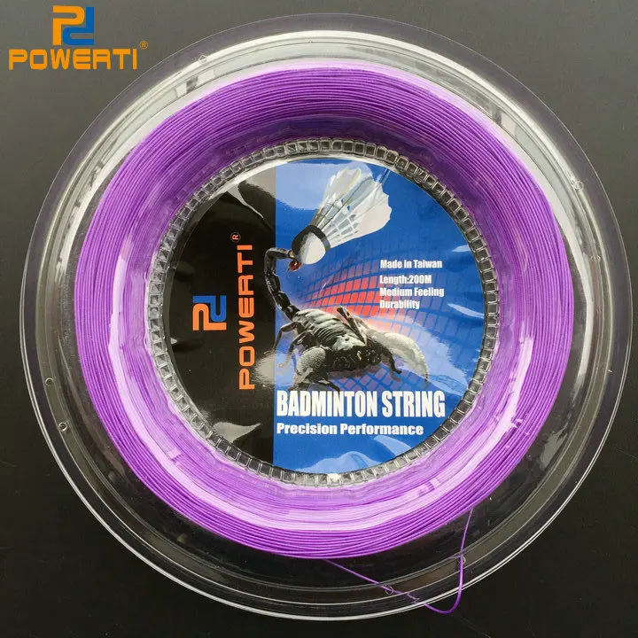 purple POWERTI 2 катушка/лот 0,70 мм бадминтонская ракетка 200 м Катушка Спортивная уличная тренировочная струна для тренажерного зала бадминтон струна PX95 - Цвет: purple