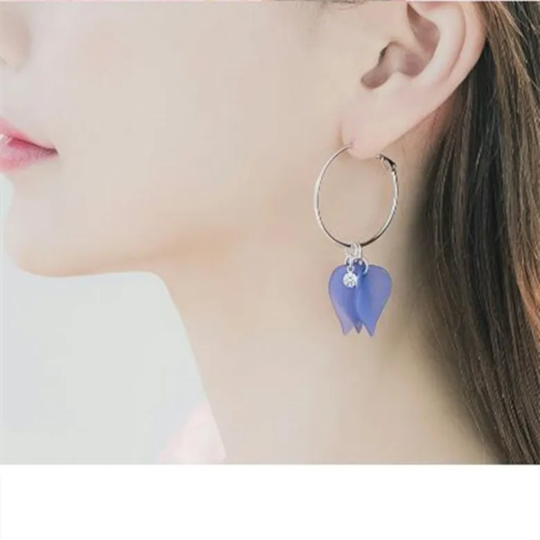 Мода Стиль цепи Простой Элегантный Длинные Висячие серьги лепесток узор с