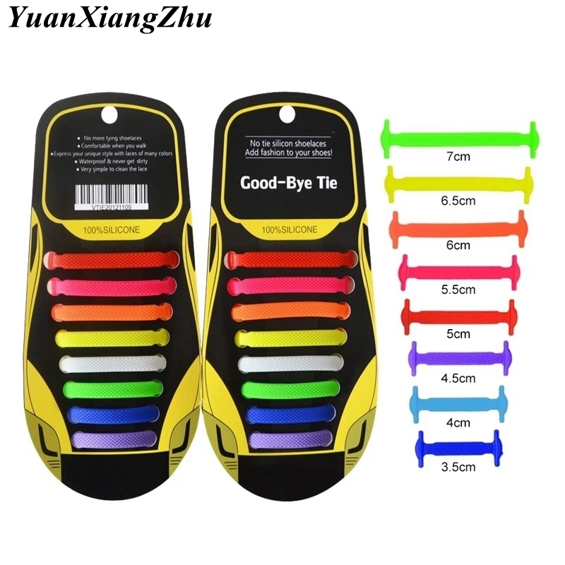 16Pcs Silicone Shoelaces for Shoes No Tie Shoe laces Elastic Laces Sneakers Kids Adult Rubber Shoelace One Size Fits All Shoes